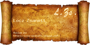 Locz Zsanett névjegykártya